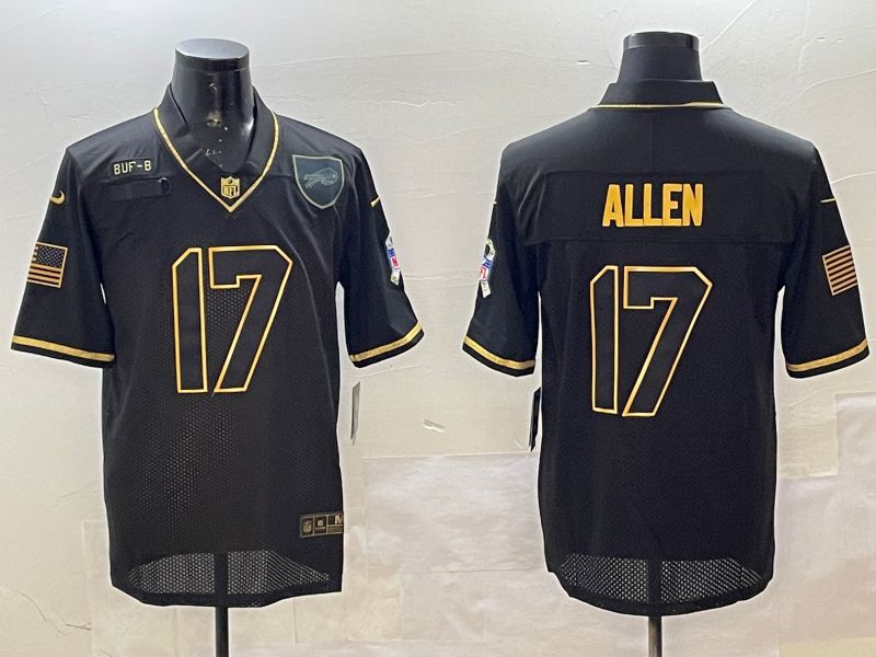 Men Buffalo Bills #17 Allen Black Gold 2025 Nike Limited NFL Jersey style 1->chicago bears->NFL Jersey